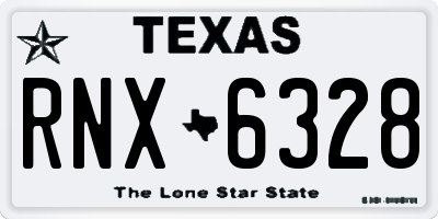 TX license plate RNX6328