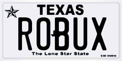 TX license plate ROBUX