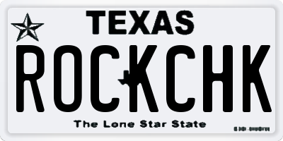 TX license plate ROCKCHK