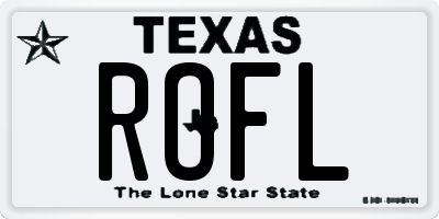 TX license plate ROFL