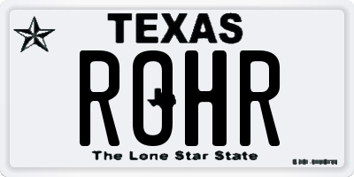 TX license plate ROHR