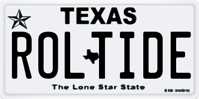 TX license plate ROLTIDE