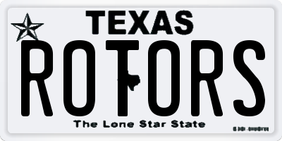 TX license plate ROTORS