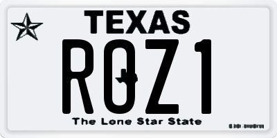 TX license plate ROZ1