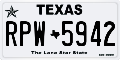 TX license plate RPW5942