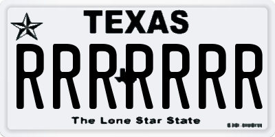 TX license plate RRRRRRR