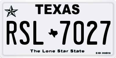 TX license plate RSL7027