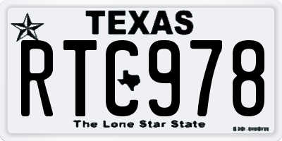 TX license plate RTC978