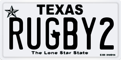 TX license plate RUGBY2