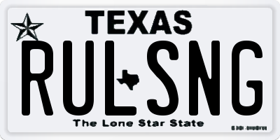 TX license plate RULSNG