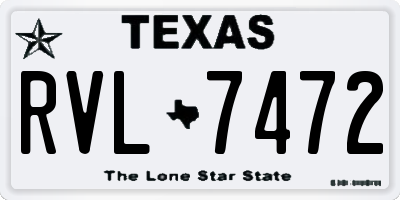 TX license plate RVL7472