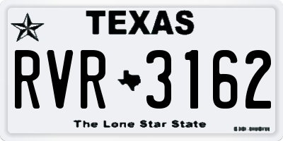 TX license plate RVR3162