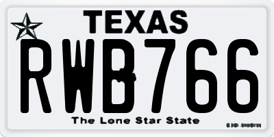 TX license plate RWB766