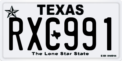 TX license plate RXC991