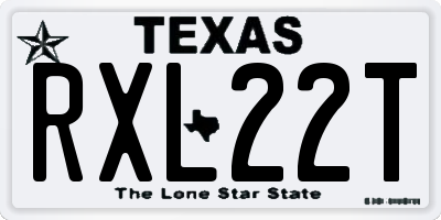 TX license plate RXL22T