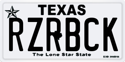 TX license plate RZRBCK