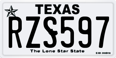 TX license plate RZS597