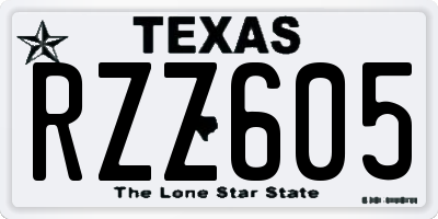TX license plate RZZ605