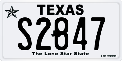 TX license plate S2847