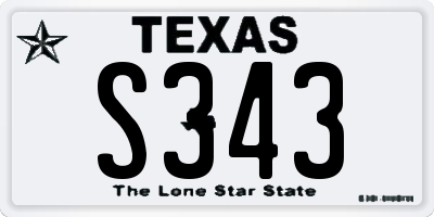 TX license plate S343