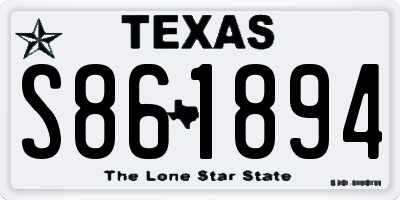 TX license plate S861894