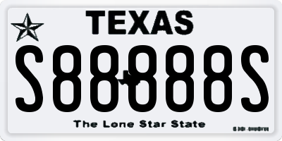 TX license plate S88888S