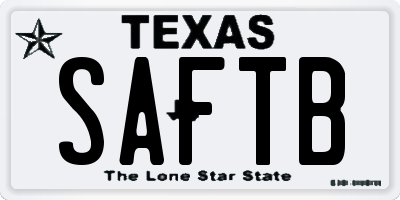 TX license plate SAFTB