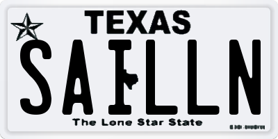 TX license plate SAILLN