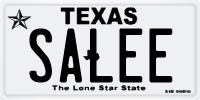 TX license plate SALEE