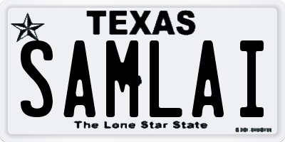 TX license plate SAMLAI