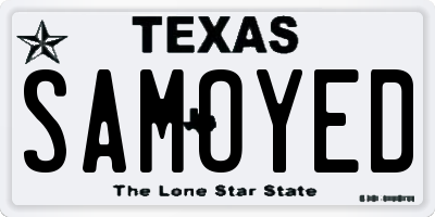 TX license plate SAMOYED