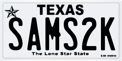TX license plate SAMS2K