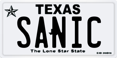 TX license plate SANIC