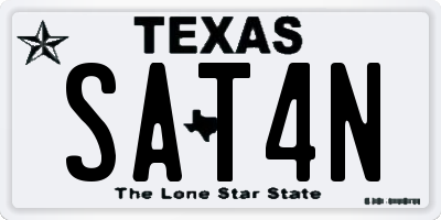 TX license plate SAT4N