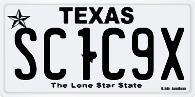 TX license plate SC1C9X