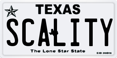 TX license plate SCALITY