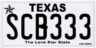 TX license plate SCB333