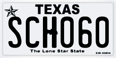 TX license plate SCH060