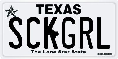 TX license plate SCKGRL