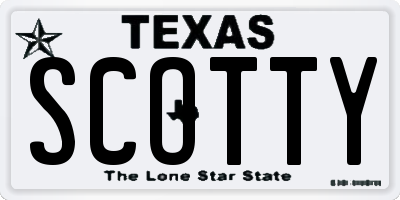 TX license plate SCOTTY