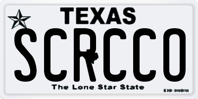 TX license plate SCRCCO