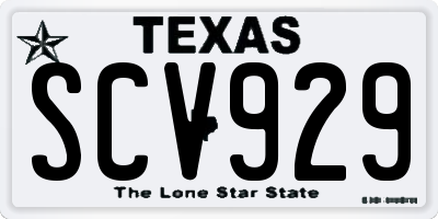 TX license plate SCV929