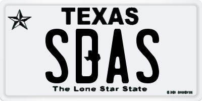 TX license plate SDAS