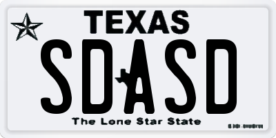 TX license plate SDASD