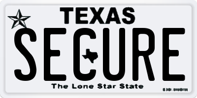 TX license plate SECURE