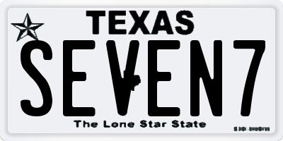 TX license plate SEVEN7