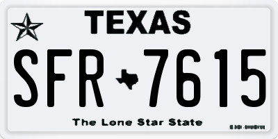 TX license plate SFR7615