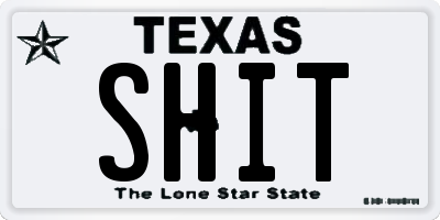 TX license plate SHIT