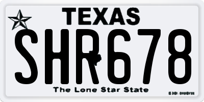 TX license plate SHR678