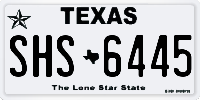 TX license plate SHS6445